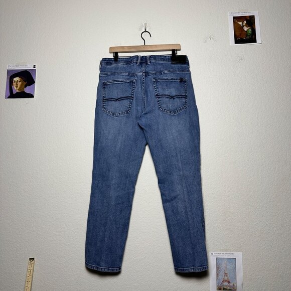 Buffalo David Bitton Jean Men 36 Stretch Straight Dark Wash Distressed Jackson-X - Picture 2 of 15